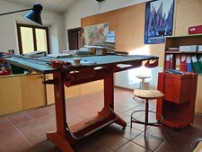 Tecnigrafo BF Zucor anni '70, completo di carrello Boby e sgabello originale 