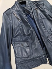 Giubbino Donna Blu Vera Pelle