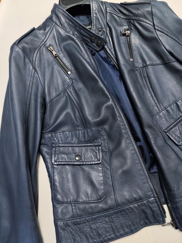 Giubbino donna blu vera - vera, pelle