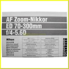 Manuale originale per Nikon AF Nikkor 70/300mm f4-5,6 D Italiano English G F S J