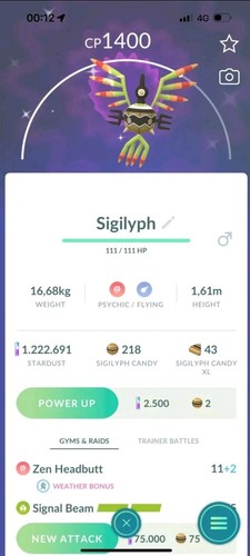 Shiny sigilyph pokemon - shiny, ultra