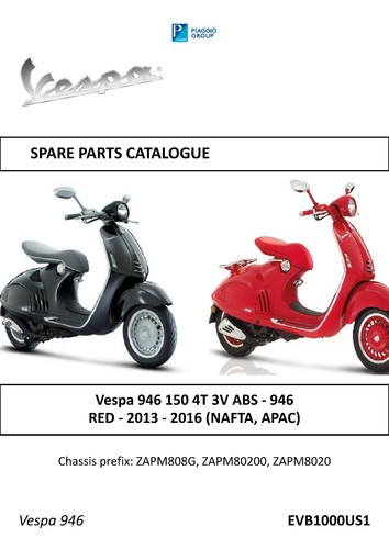 Piaggio vespa parts manual - parts,