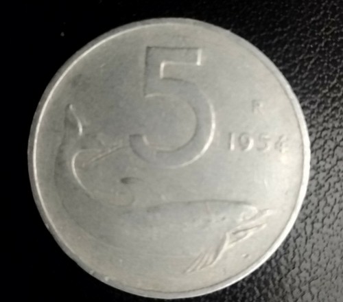 Moneta rara lire delfino del - moneta, 5