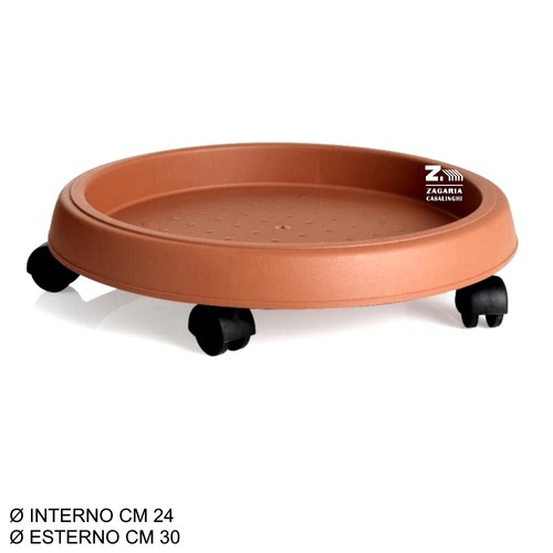Sottovaso con ruote tondo - con,