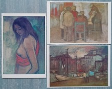 Costantino Porcu Cartoline Antiche Lotto Tre Ispirate alle Sue Opere
