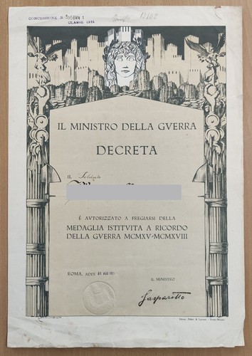 Regno diploma militare 1921 - regno,