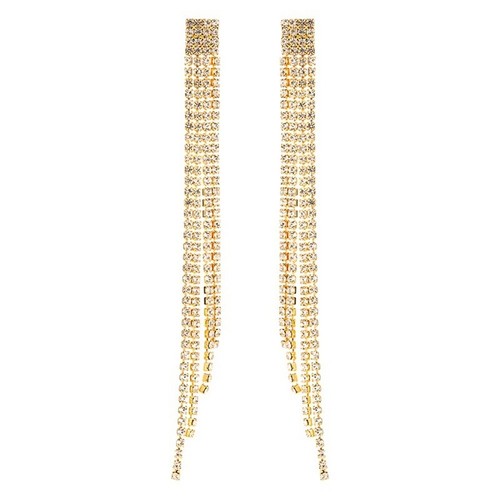 Orecchini lunghi nappa con - in,