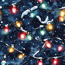 Luci di Natale innevate