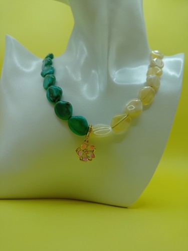 Collier original perles - collier, vert