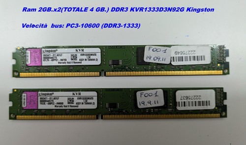 Ram 2gb ddr3 kvr1333d3n92g - ddr3,