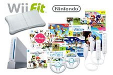 Console Nintendo Wii bianca + telecomando ORIGINALE, nunchuk, cavo e gioco