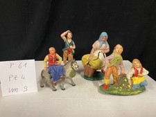 Statuine  presepe vintage  in pasta di cartapesta 9 cm