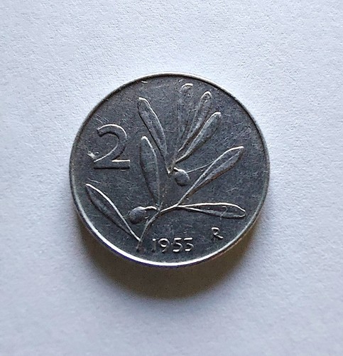Moneta lire due - due, ulivo