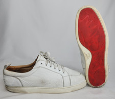Sneakers Christian Louboutin Rantulow da uomo in pelle bianca con ciottoli suola rossa US 16
