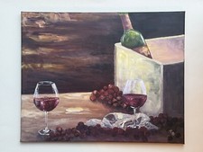 Quadro Bottiglia Vino Uva, Originale Wine Art, Ottima Idea Regalo Unica!