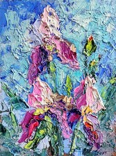 Fiori di iris pittura ad olio