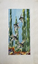 Naturalista Mondo Sottomarino 2 Con Pesci Scalari Acquario Datato Firmato