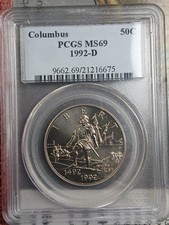 Moneta 50C PCGS Columbus MS69