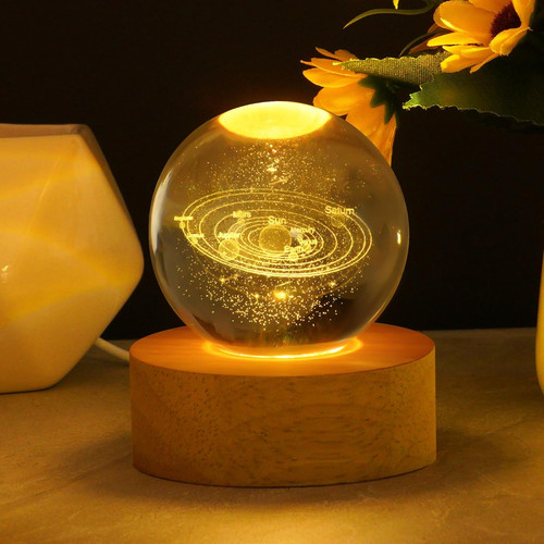 Lampada sfera cristallo 3d - cristallo,