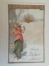 CARTOLINA NAPOLI ESPOSIZIONE IGIENE 1900 DONNINA LIBERTY 