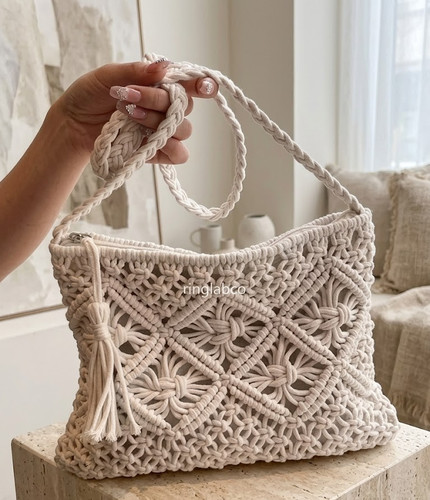 Borsa tracolla macramè - a,