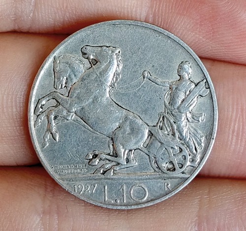 Lire 1927 biga argento - 10, 1927**