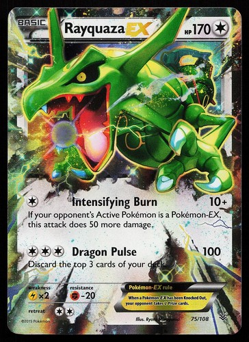 Carta pokemon rayquaza - rayquaza, ex