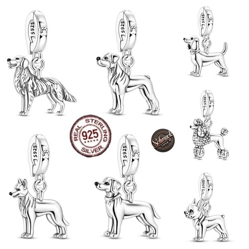 Charm cane ciondolo argento