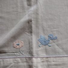 LENZUOLINO LETTINO VINTAGE ANNI 50 CON RICAMO E AJOUR FATTI A MANO 