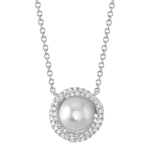 Collana perle con diamanti - collana, in
