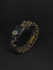 Bracciale in Paracord Ua Bite , clip con bussola e Fischietto + bossolo 9x21 