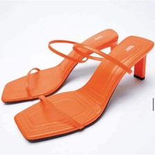 Zara arancione rosso tacco con