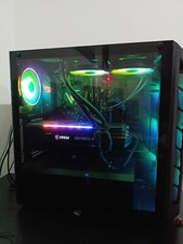 computer gaming fisso+monitor gaming+tastiera e mouse gaming 