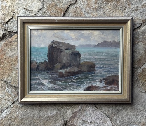 Quadro marina con scogliera - con, scogliera-