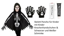 Poncho scheletro - nero bianco