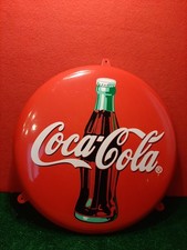 INSEGNA - TARGA METALLICA COCA COLA ROTONDA CON FORI PER APPENDERLA