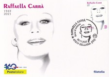 RAFFAELLA CARRÀ CARTOLINA FILATELICA 2023 - MAXIMUM CARD