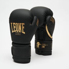 GUANTONI LEONE 1947 GN059D "BLACK&GOLD" BOXE THAI KICK MMA 10/12/14/16OZ