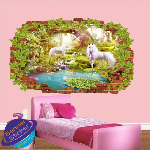Adesivo murale unicorni - adesivo,