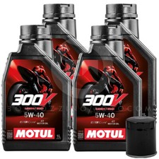 KIT TAGLIANDO 4L MOTUL 300V 5w40 + FILTRO HONDA RC45 RVF 750 1994-1999