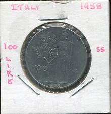 WORLD COINS ITALY 1958 100