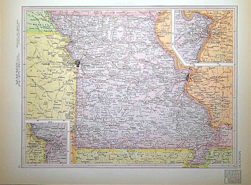 Mappa del missouri stati uniti - stati,
