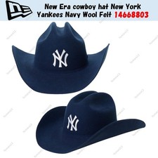 Cappello da cowboy New Era New York Yankees Navy in feltro di lana 14668803