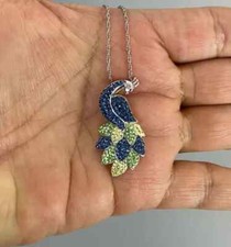Sapphire peacock charm lab - sapphire,