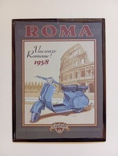 Tabella in metallo Vespa "Vacanze Romane"