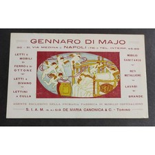 Cartolina Pubblicitaria G. Di Majo -  Letti e Mobili di Ferro Lettini a Culla