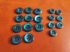 Lotto 18 bottoni vintage anni '60 e '70 blu royal