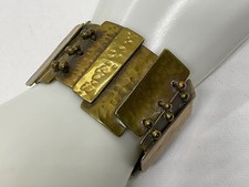 Bracciale Bertoia Art Smith Weiner epoca ottone martellato metà secolo pannello brutalista