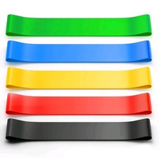 BANDE ELASTICHE Kit 5 FASCE ELASTICI FITNESS PALESTRA DI RESISTENZA ALLENAMENTO