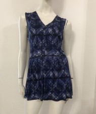 MALIPARMI Maglia blusa blu fantasia Tg 46